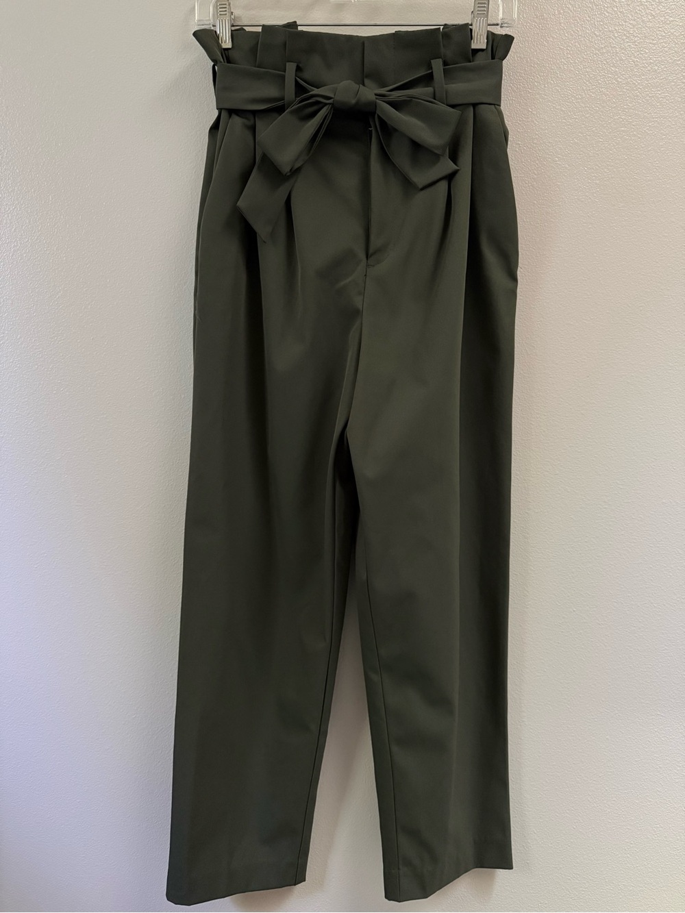 H&M Olive Green Paperbag Waist Trousers
